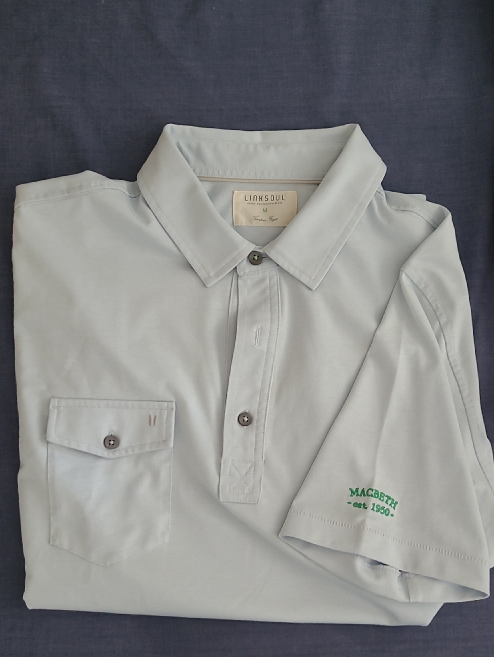 Linksoul Light Blue Men's Polo with Pocket